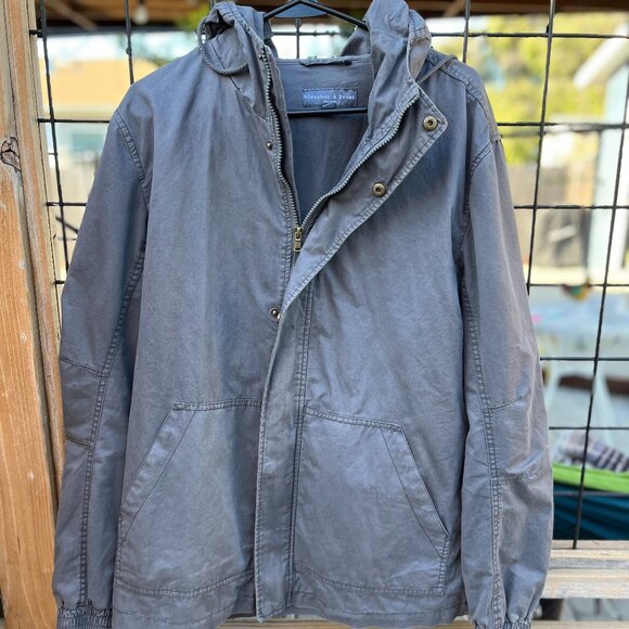 Bleecker & Broad Hayes Lightweight Grey Parka Jacket – Hooded • Full-Zip - Picture 1 of 3